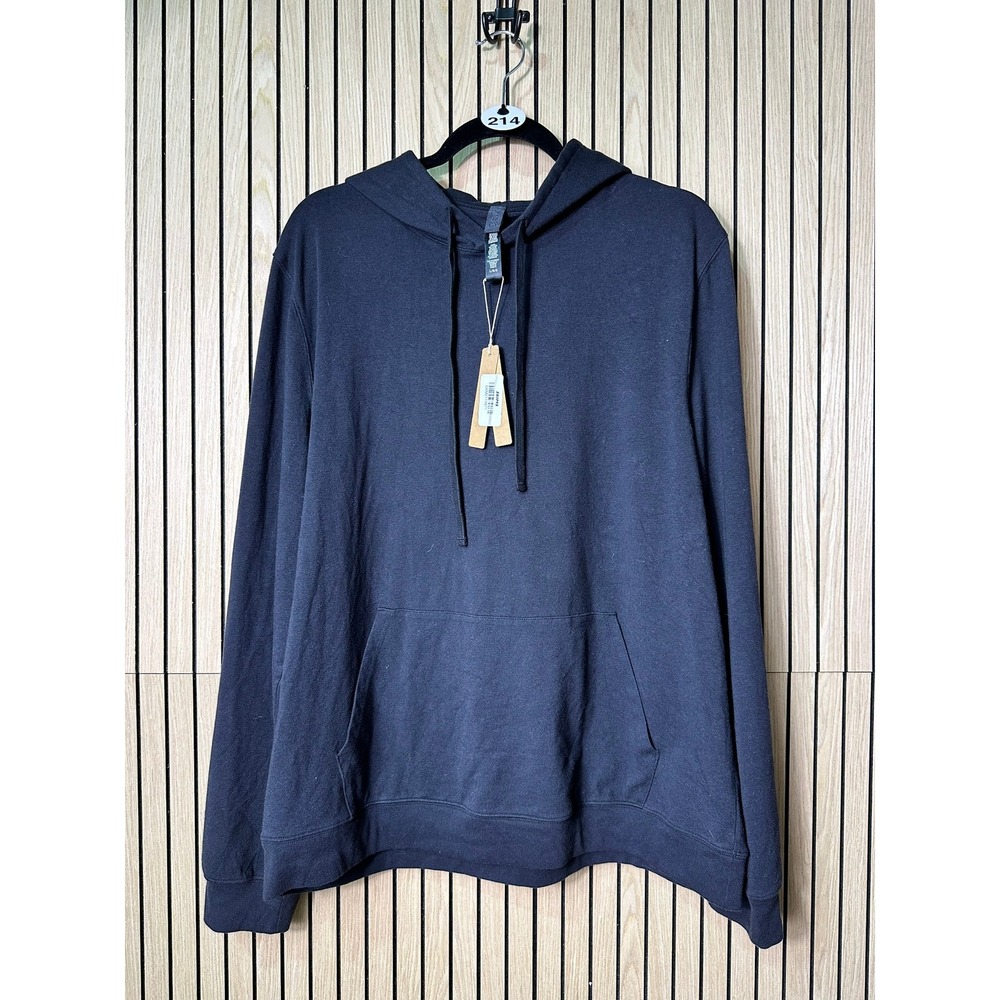 214 SKIMS Lounge Hoodie Cotton Blend (Size L, Black, NWT) Retail $74